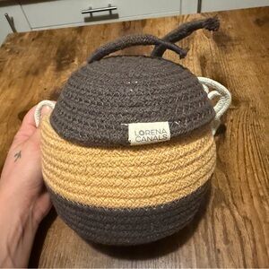 Lorena Canals Bee Basket , Bee stuffed animal, Honey pot basket